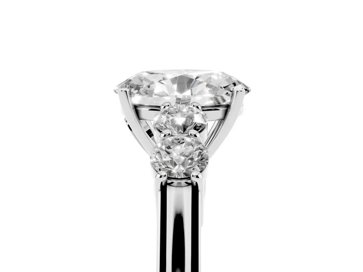 Oval Cut Cut Diamond Five-Stone Prong Set White Gold Ring White gold