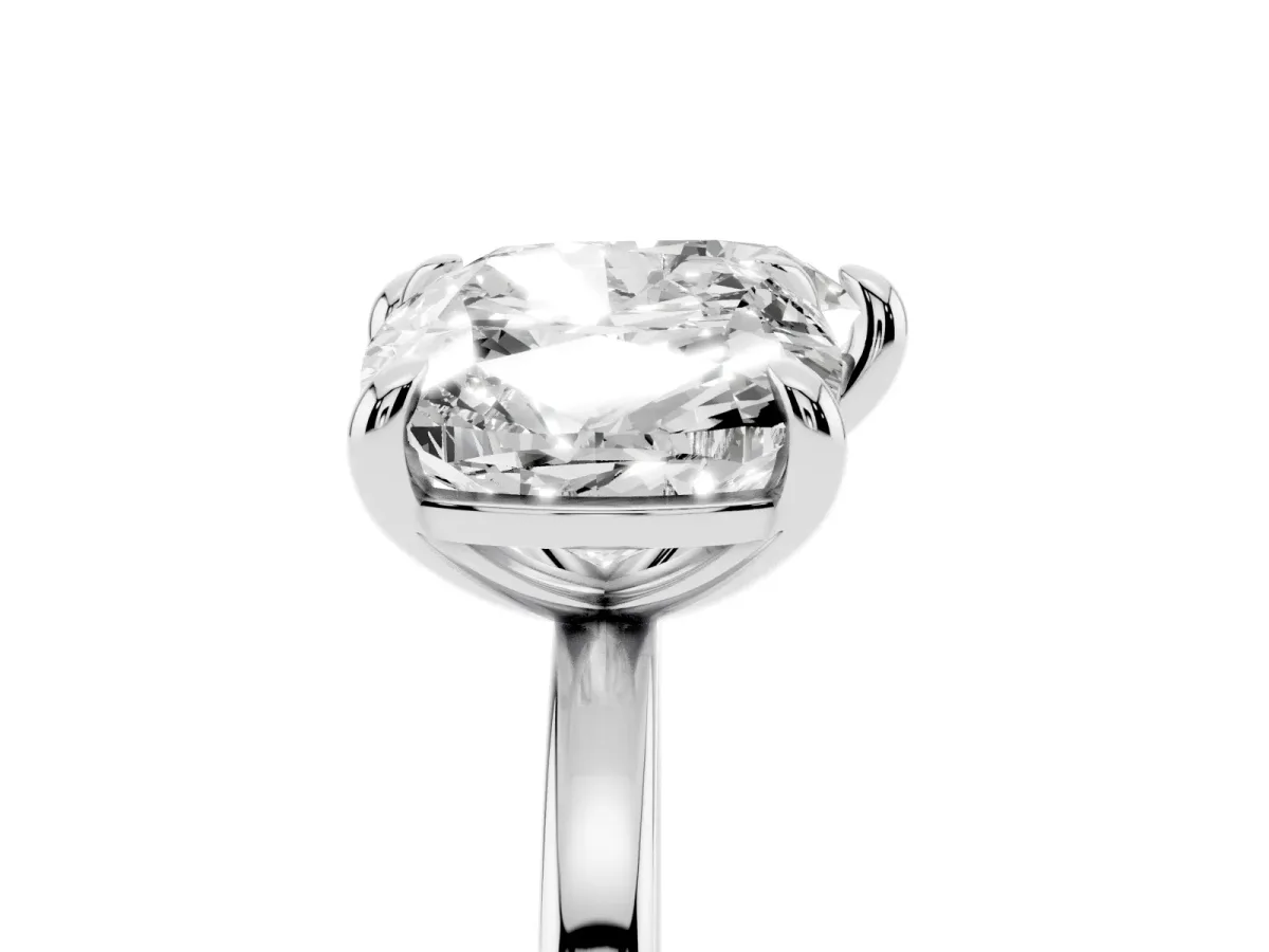 Cushion and Heart Toi Moi Ring with Prong Setting and Plain Band Silver