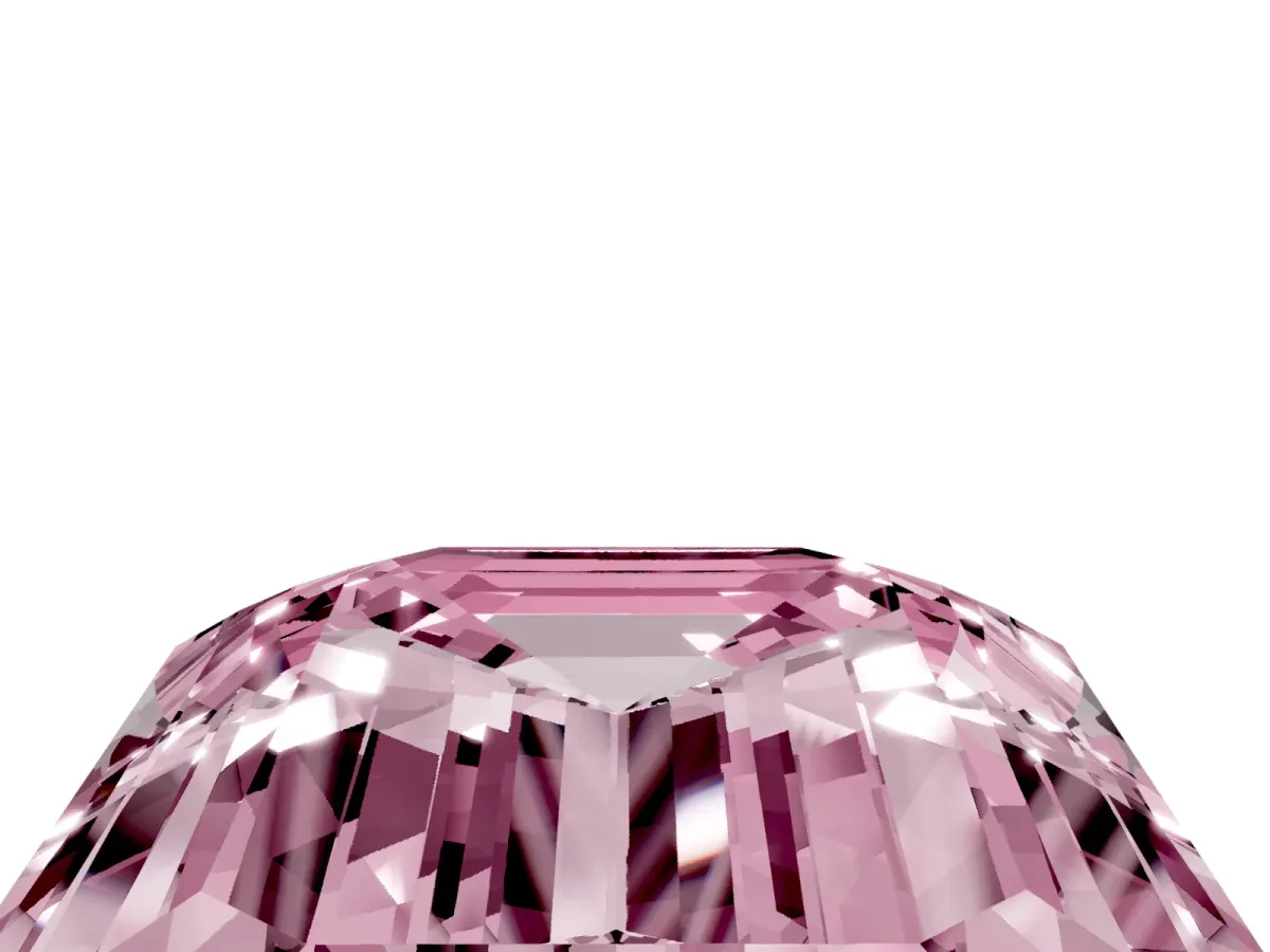Fancy Pink Emerald Cut Solitaire Twist Band Six-Prong Setting Rose gold