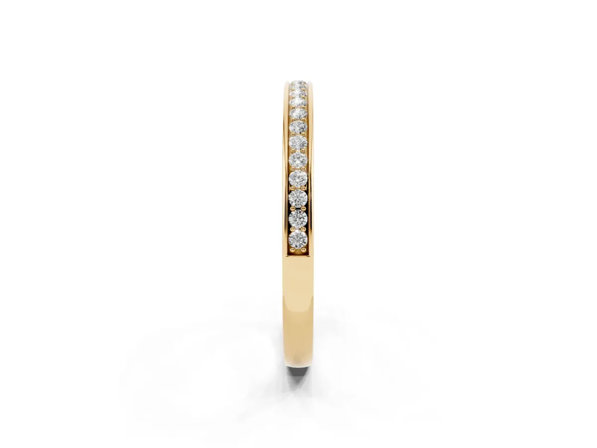 Round Diamond Pavé Set Eternity Band with Channel Setting Yellow gold