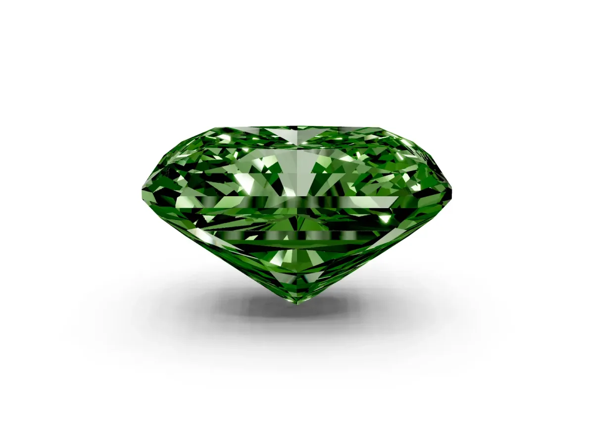 Fancy Green Radiant Cut Cut Pave Band Milgrain Solitaire Ring Rose gold