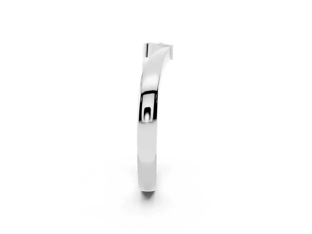 Channel Set Round Diamond Contour Band Silver