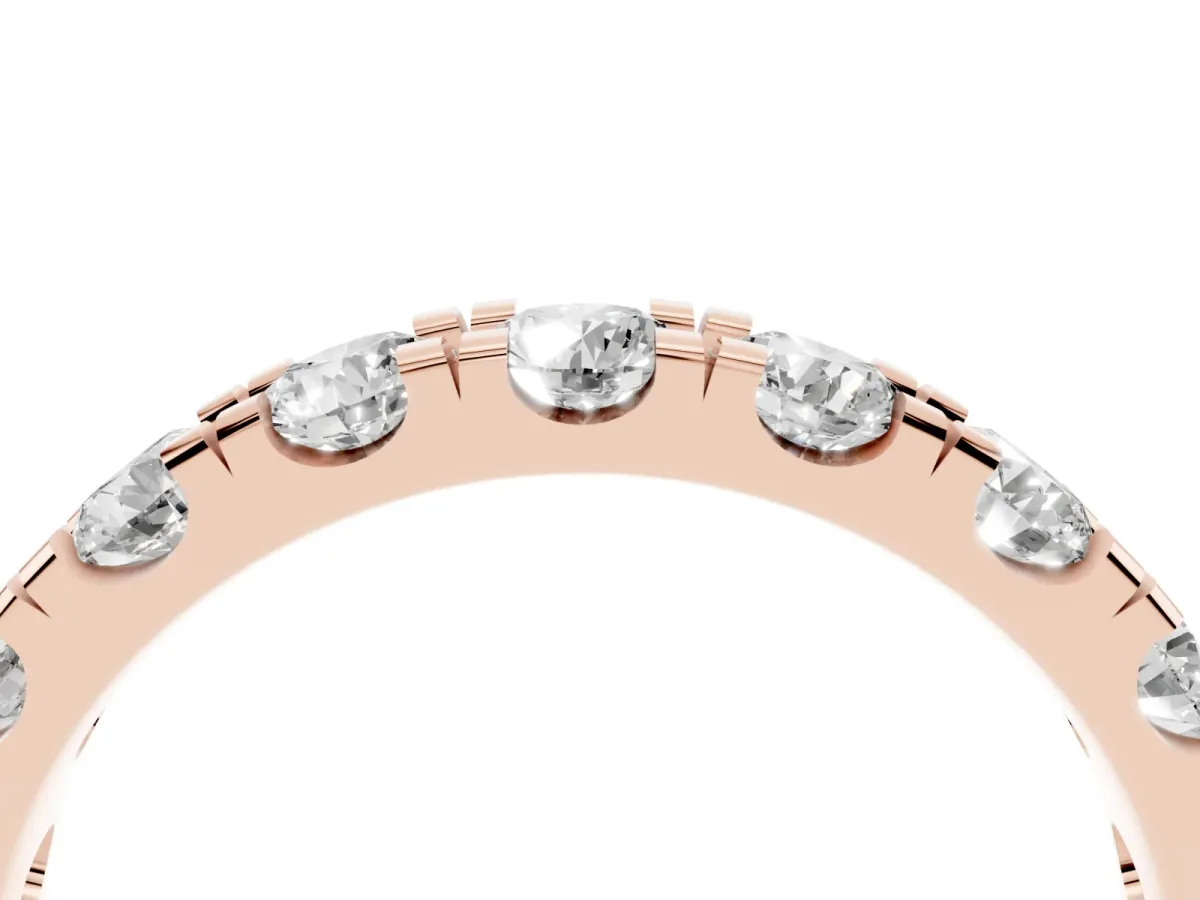 Round Diamond Full Eternity Band with U-Prong Setting Rose gold