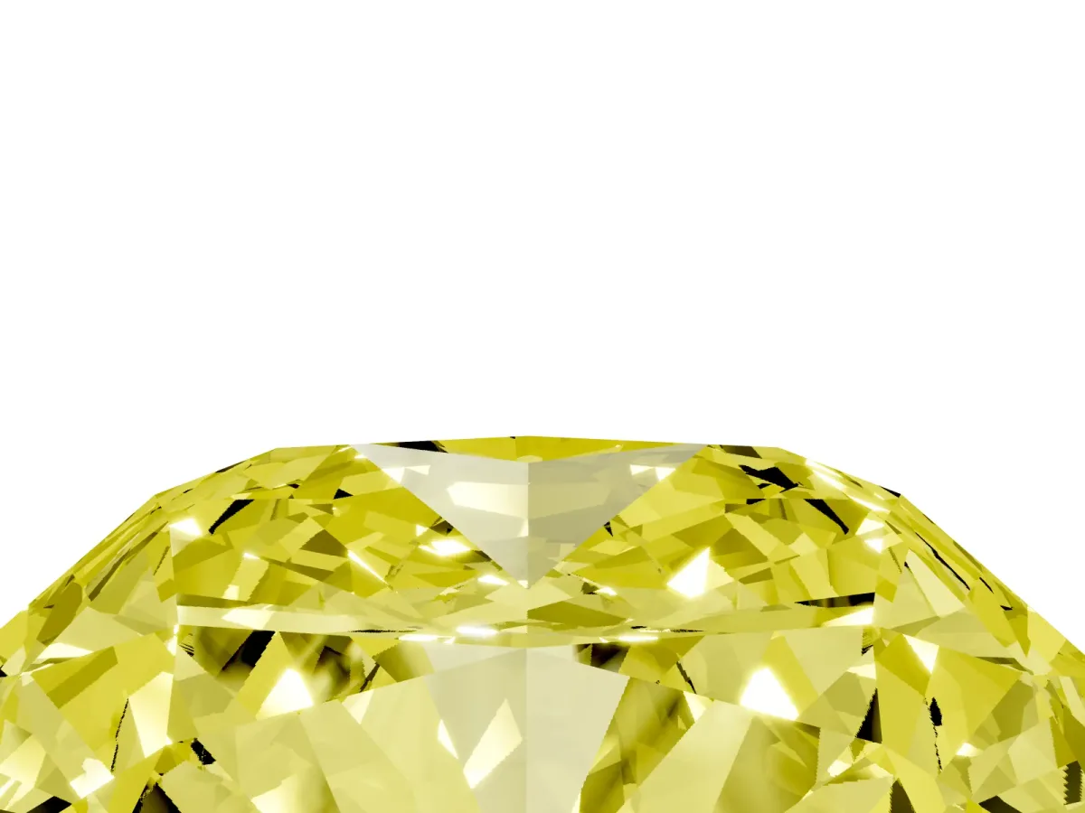 Fancy Yellow Cushion Cut Solitaire Engagement Ring with Cathedral Band and Four-Prong Setting Rose gold