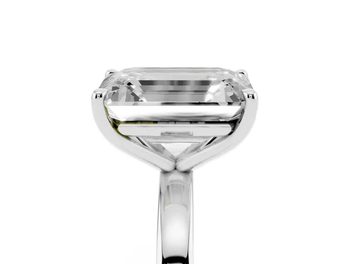 Fancy Yellow Oval Cut and Emerald Cut Toi Moi Ring with Prong Setting Platinum