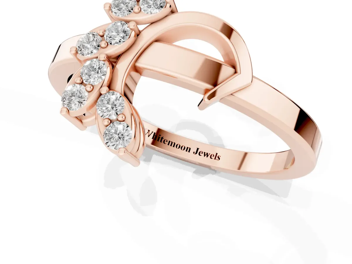 Round Diamond Milgrain Eternity Band with Channel Setting Rose gold