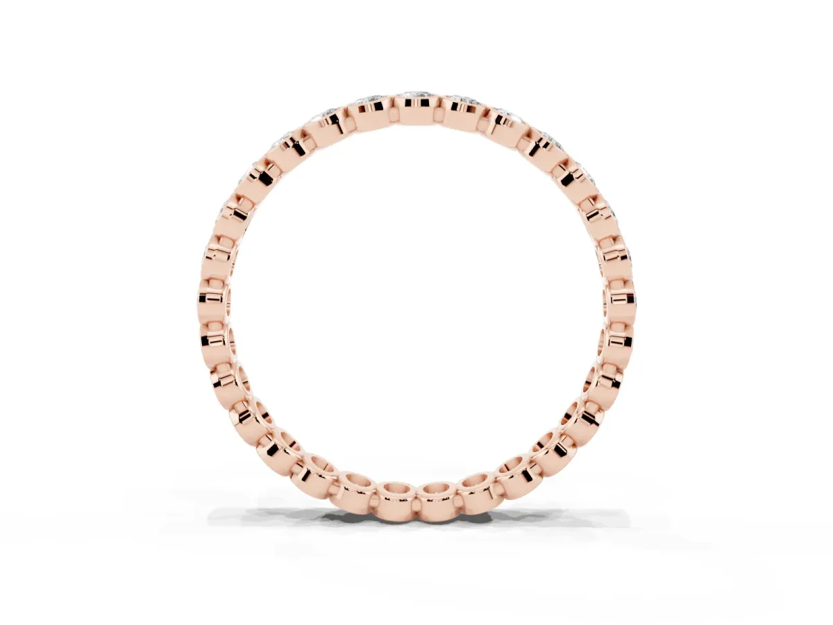Bezel-Set Round Diamond Eternity Band Rose gold
