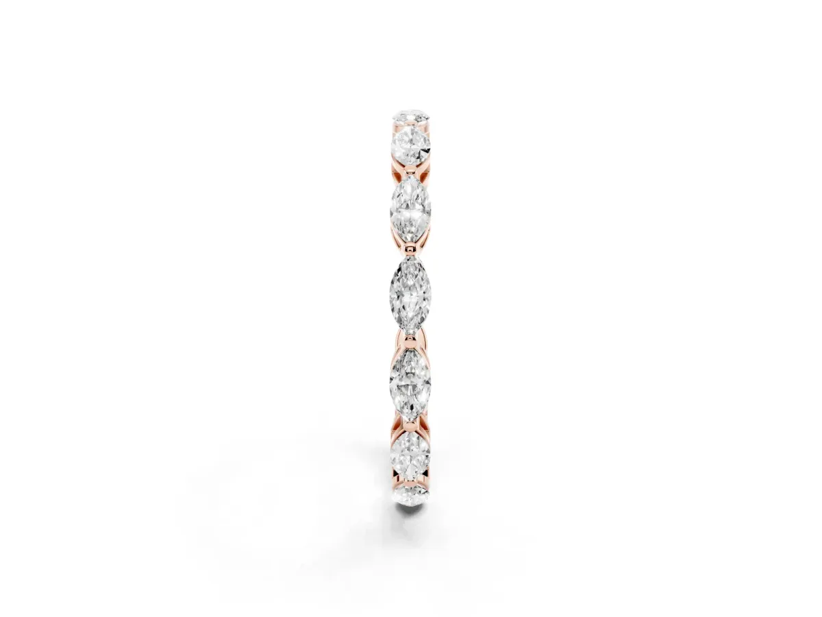 Marquise Diamond Eternity Band with U-Prong Setting Rose gold