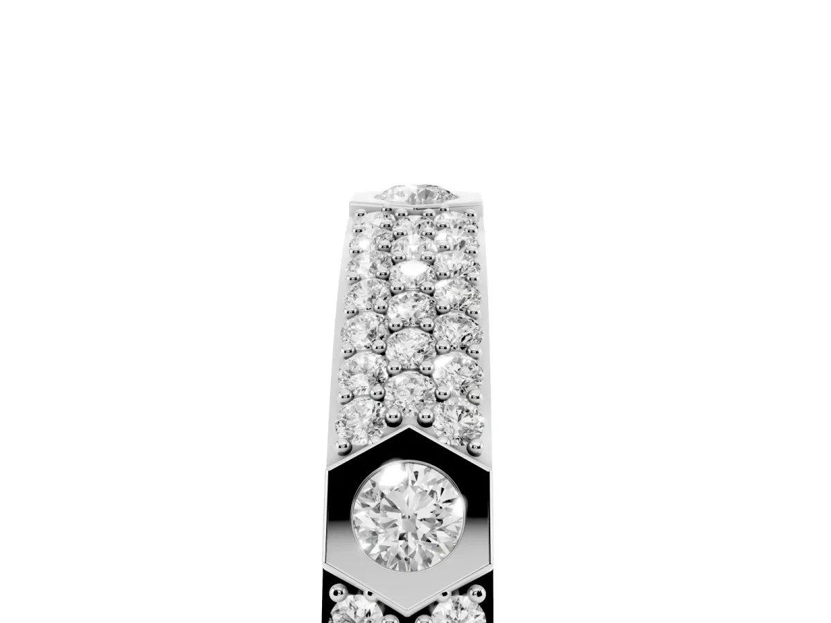 Round Diamond Pavé Promise Ring with Round Diamond Accents Platinum