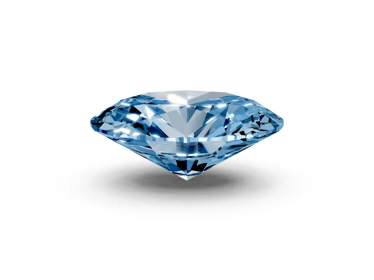 Fancy Blue Oval Cut Diamond Solitaire Ring with Prong Setting and Pavé Band Silver