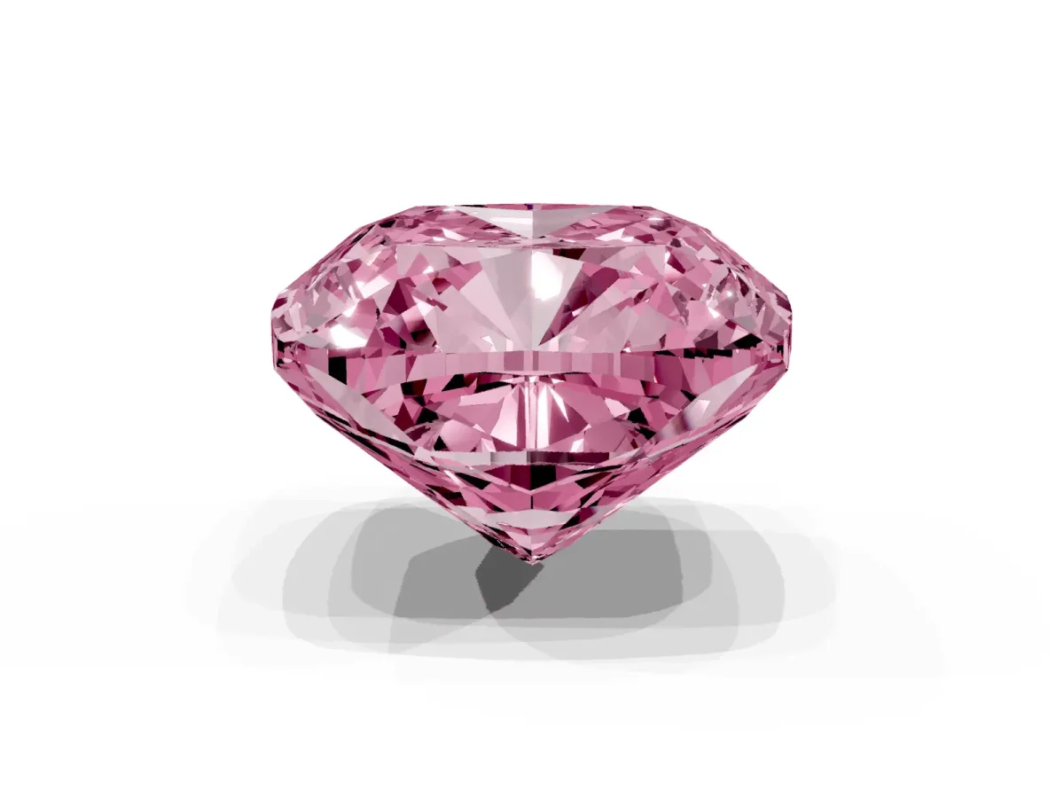 Fancy Pink Cushion Cut Halo Milgrain Solitaire with Bezel Set Side Stones and Pave Band Rose gold