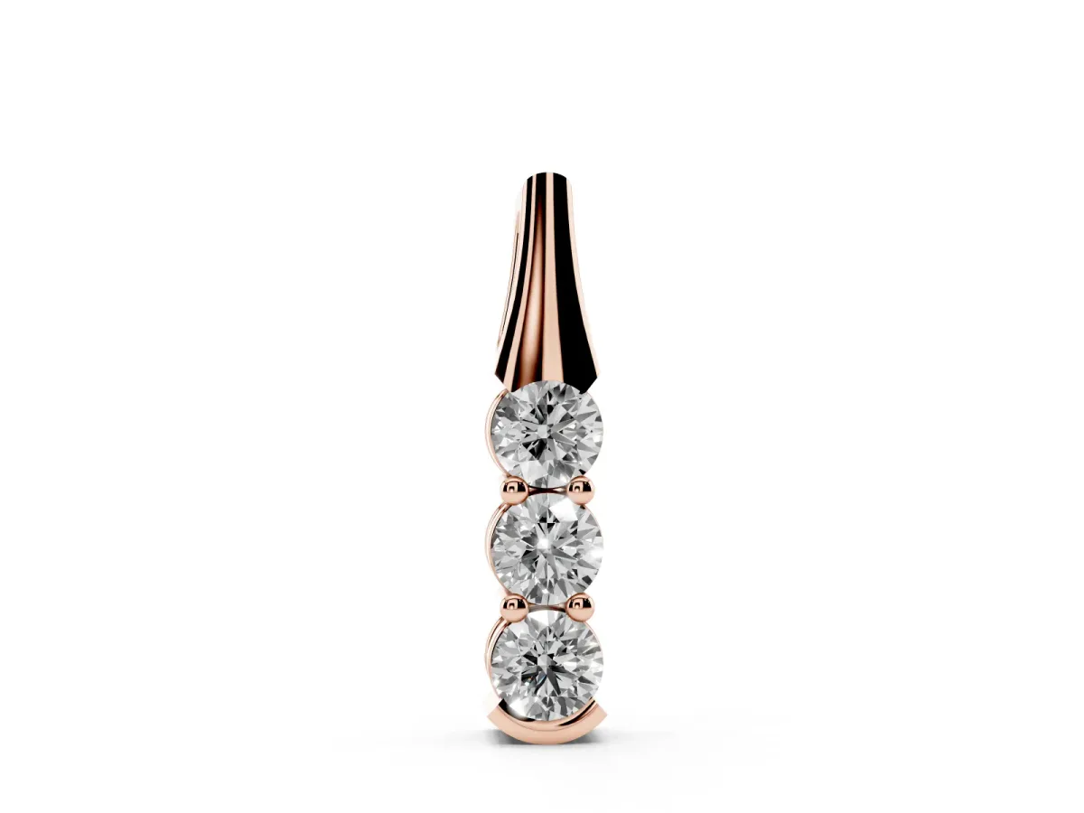 Four-Stone Round Diamond Channel-Set Pendant Rose gold
