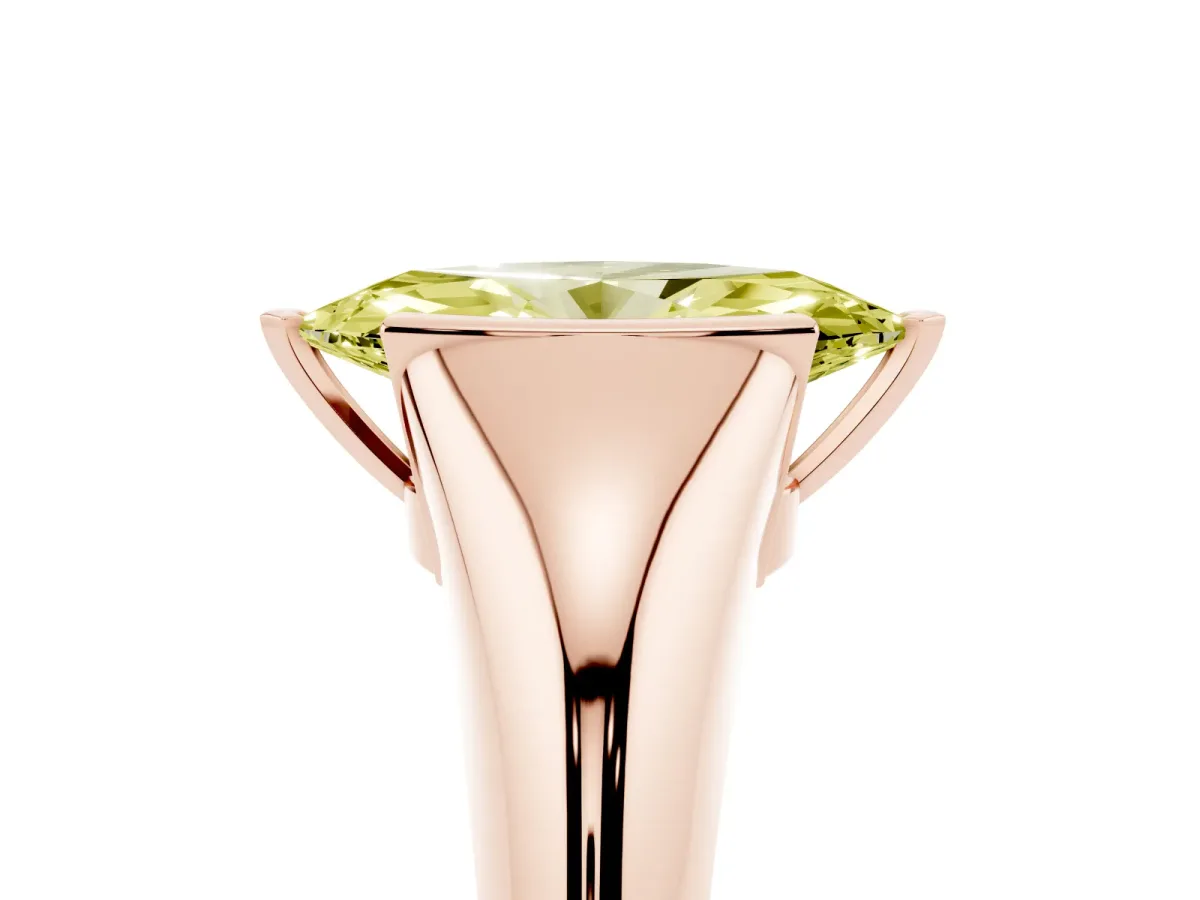 Fancy Yellow Marquise Cut Solitaire Tension Set Diamond Ring Rose gold