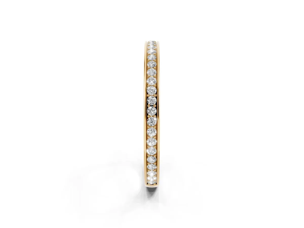 Round Diamond Eternity Band with Pavé Setting Yellow gold