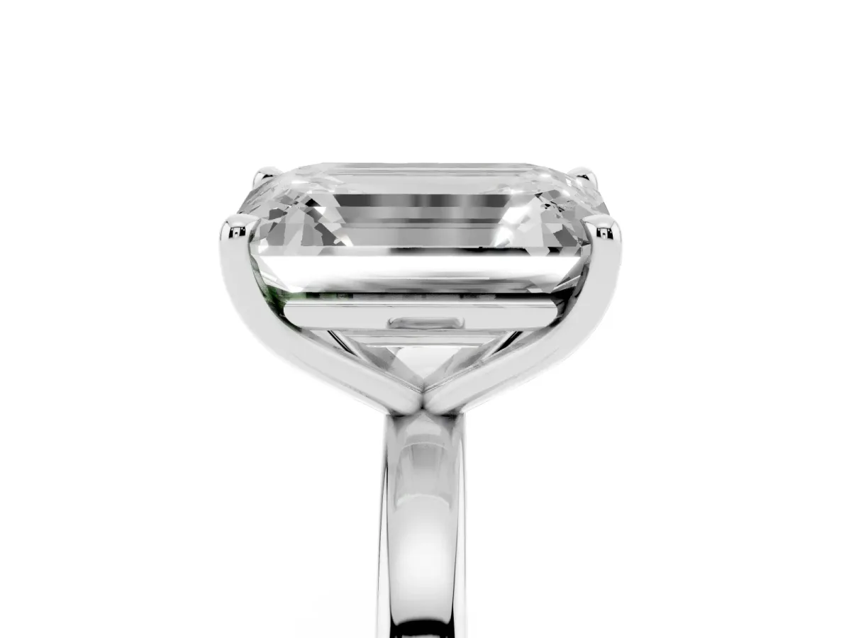 Fancy Green Pear Cut and Emerald Cut Toi Moi Ring with Prong Setting Platinum