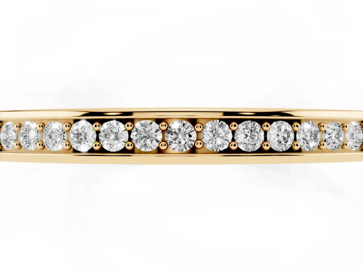 Round Diamond Half Eternity Pavé Band Yellow gold