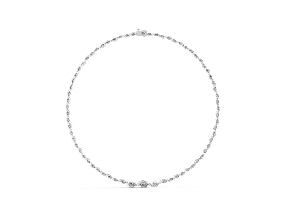 Marquise Diamond Riviera Necklace White gold