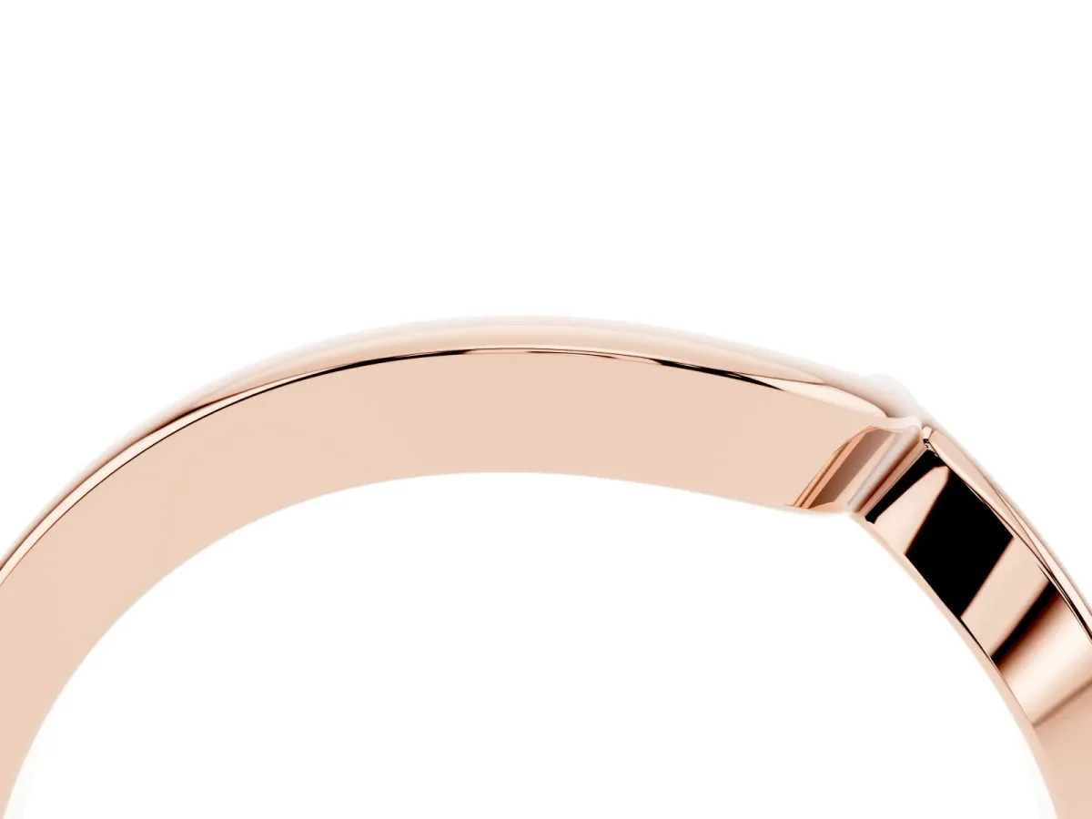 Chevron V-Shaped Contour Band Rose gold