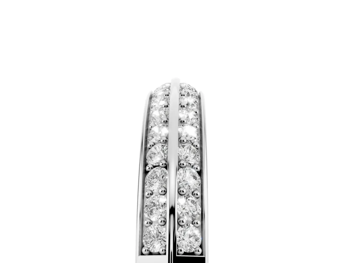 Double Row Round Diamond Channel Set Eternity Band White gold