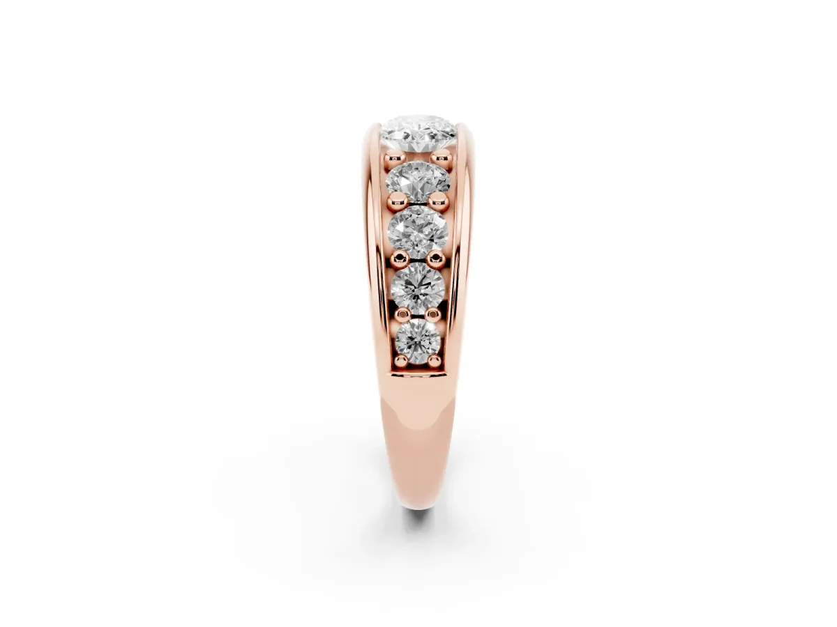 Oval Diamond Mens Ring with Round Diamond Accents Rose gold