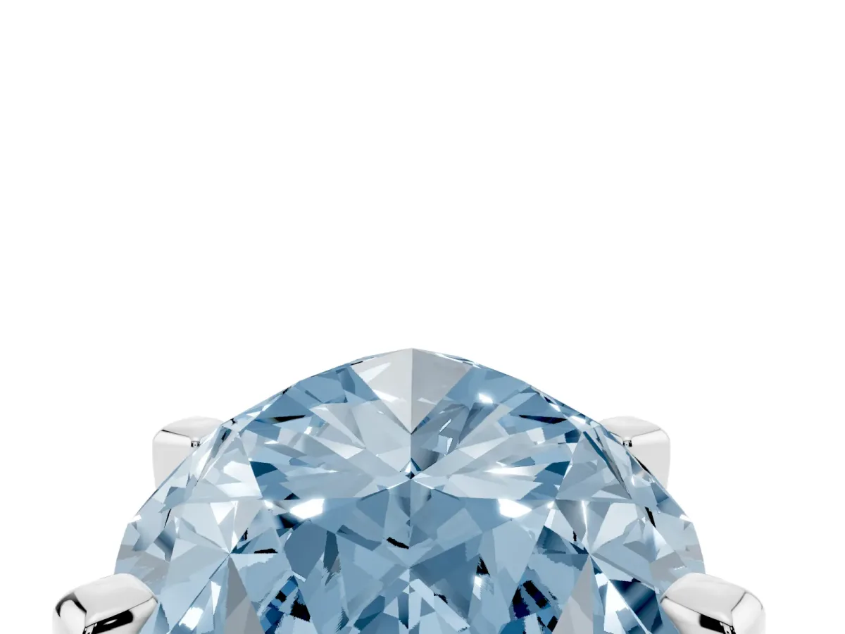 Fancy Blue Marquise Cut Diamond Solitaire Ring with Prong Setting and Classic Band Platinum