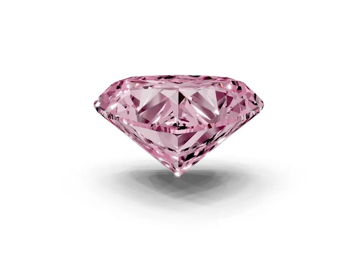 Fancy Pink Heart Cut Cut Double Halo Diamond Engagement Ring with Pave Band and Four-Prong Setting Rose gold