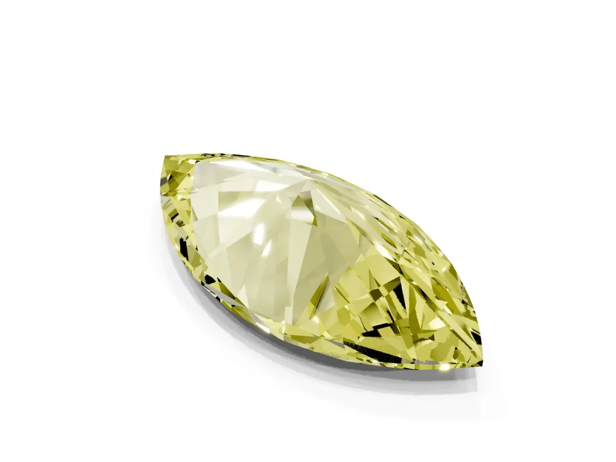 Fancy Yellow Marquise Cut Cut Cathedral Pave Diamond Engagement Ring with Six-Prong Setting Yellow gold