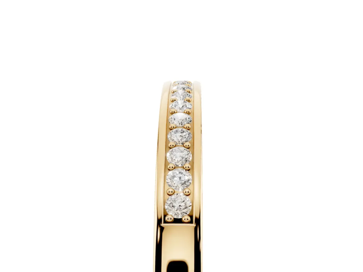 Round Diamond Half Eternity Pavé Band Yellow gold