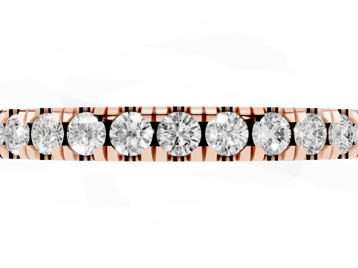 Round Diamond Pavé Set Eternity Band Rose gold