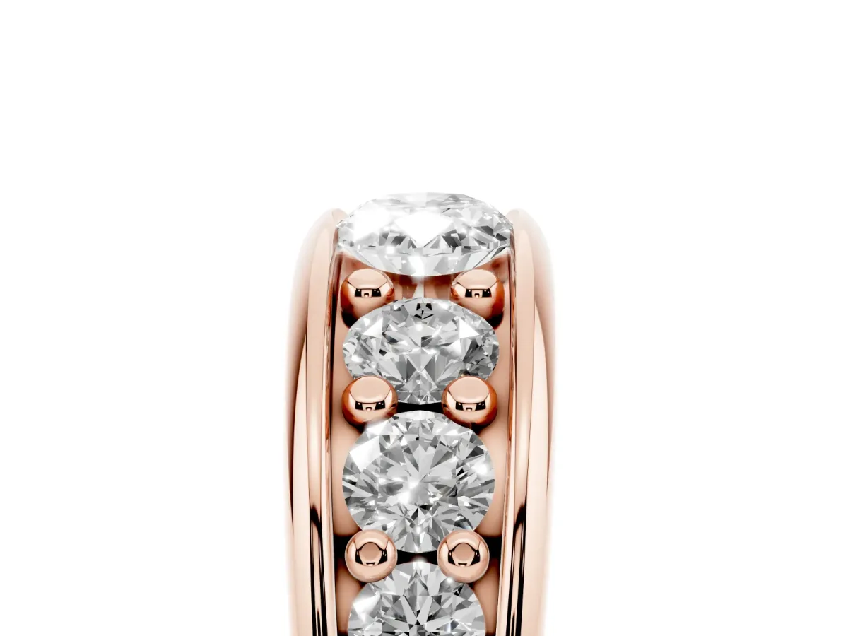 Oval Diamond Mens Ring with Round Diamond Accents Rose gold