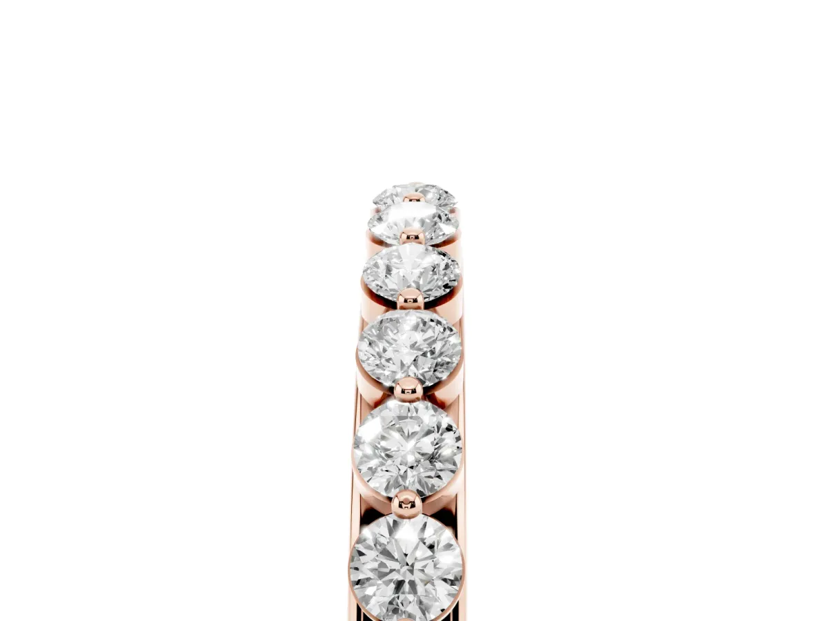 Round Diamond Channel Set Eternity Band Rose gold