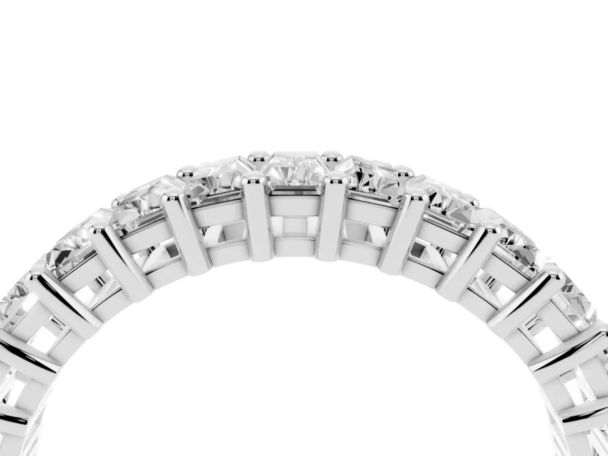 Baguette Cut Eternity Band with Shared Prong Setting Platinum