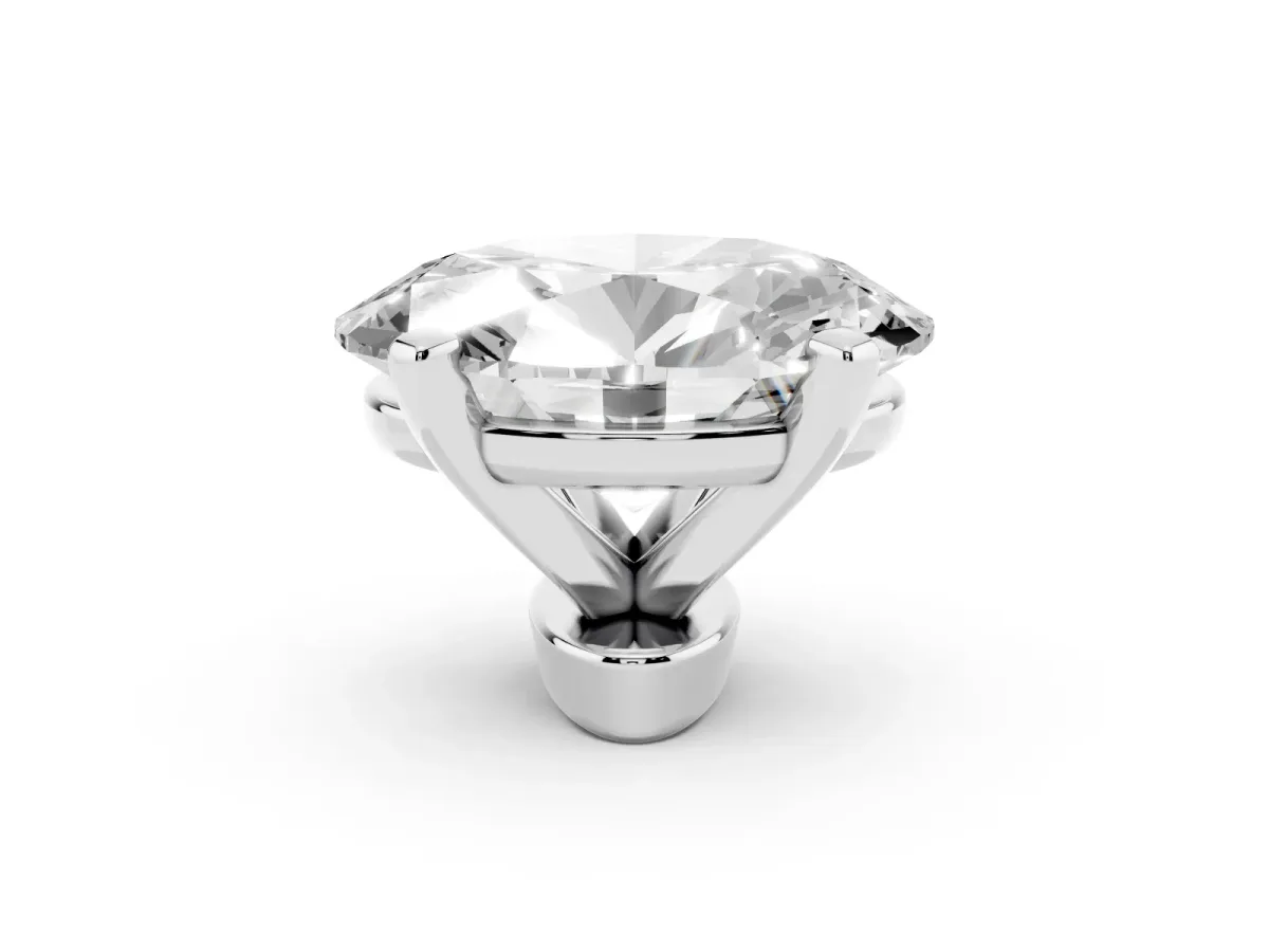 Oval Cut Diamond Solitaire Ring with Prong Setting and Classic Band White gold