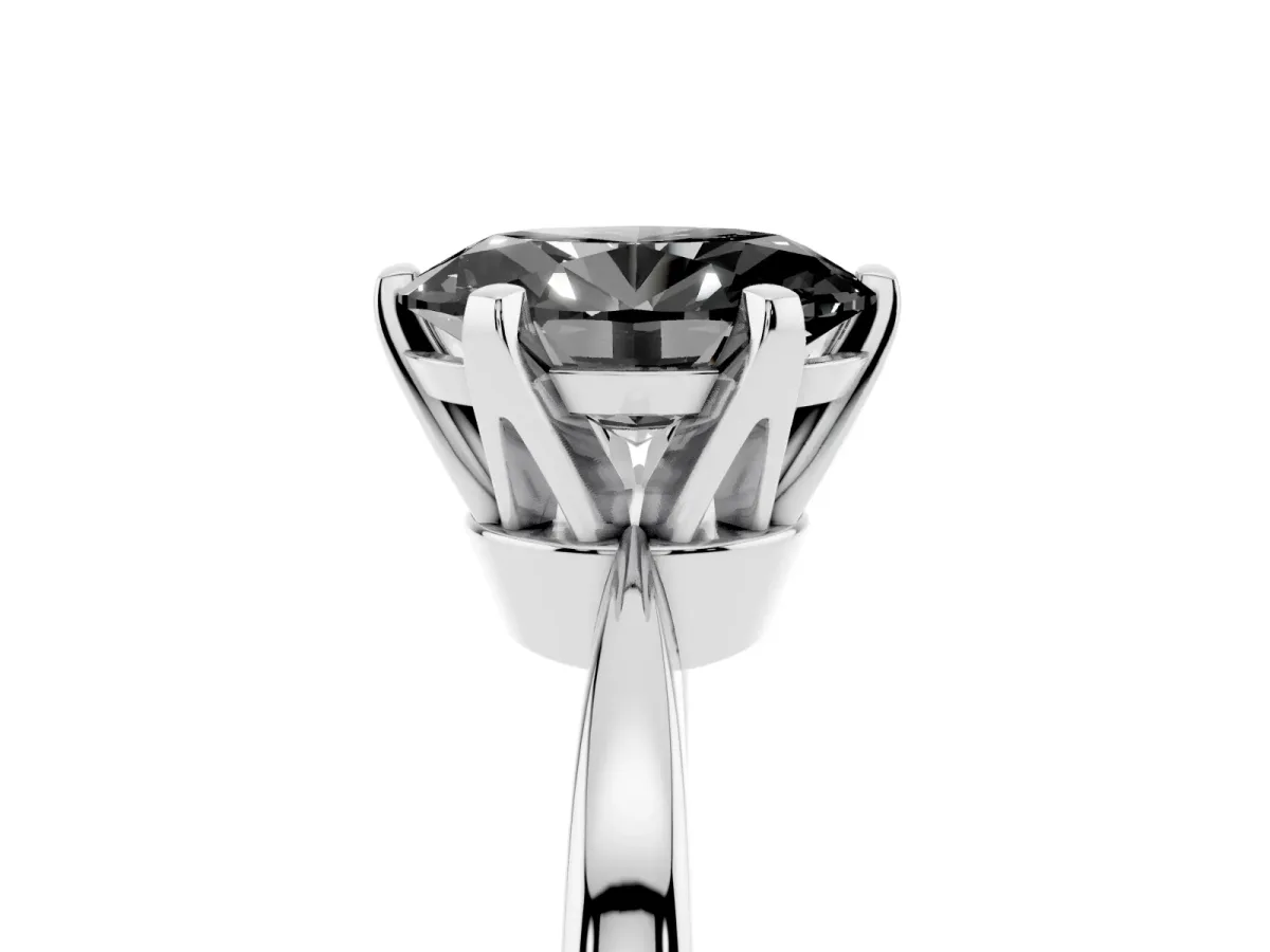 Fancy Black Oval Cut Solitaire Engagement Ring with Six-Prong Setting and Tapered Band Platinum