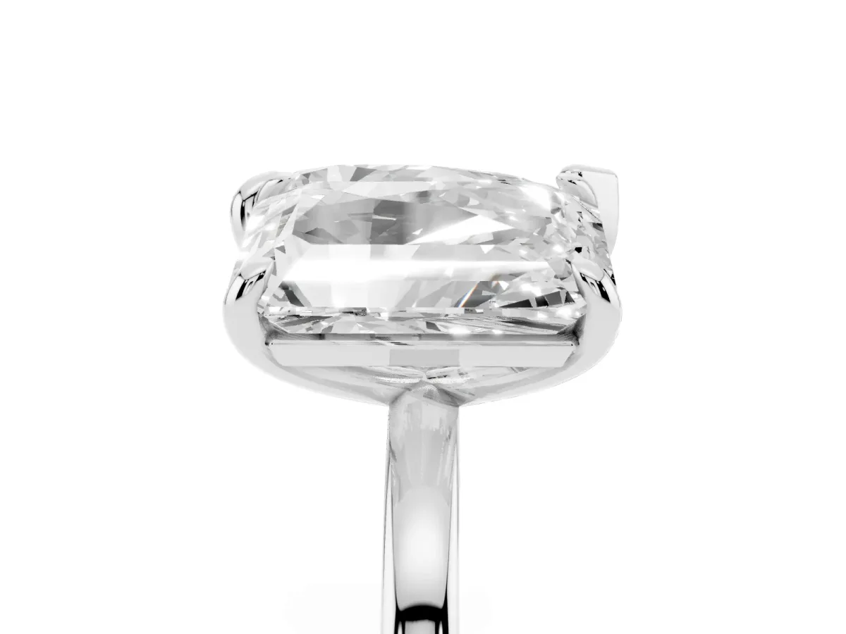 Pear and Radiant Toi Moi Ring with Prong Setting and Plain Band Silver