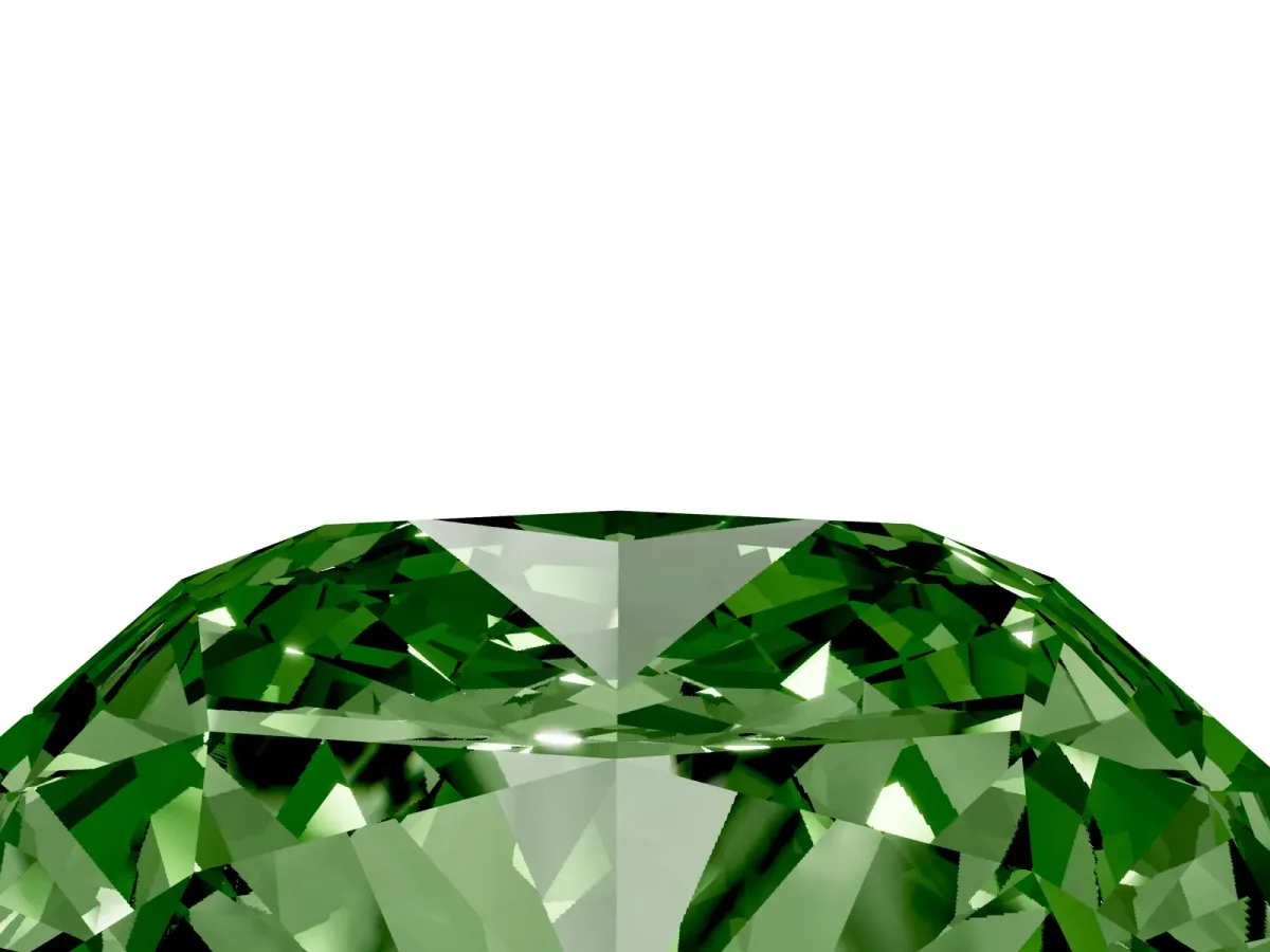 Fancy Green Cushion Cut Halo Milgrain Solitaire with Bezel Set Side Stones and Pave Band White gold