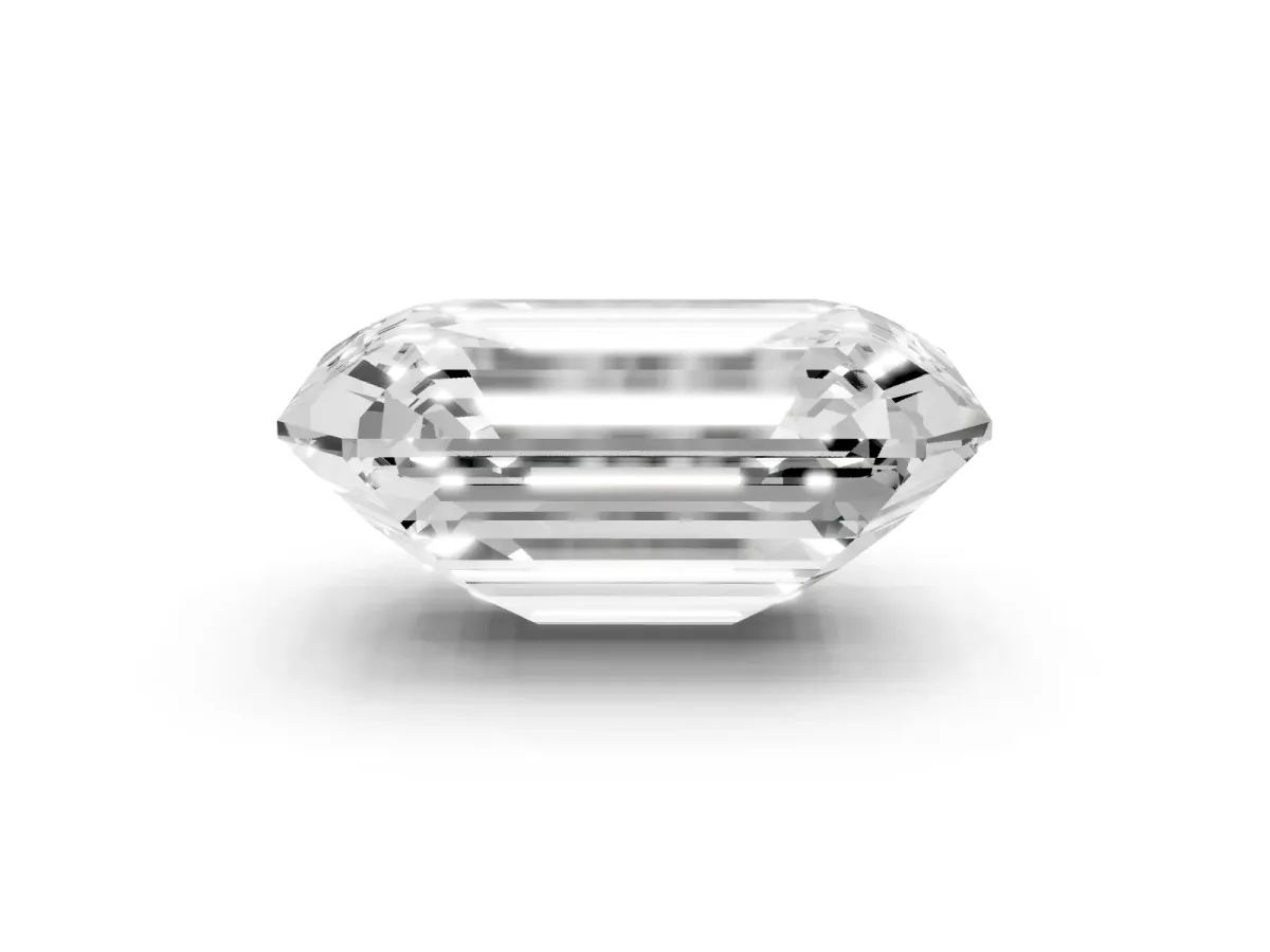 Emerald Cut Solitaire Twist Band Six-Prong Setting Rose gold