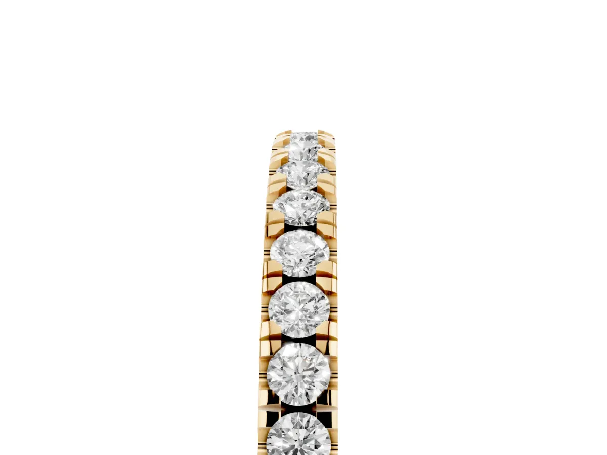 Round Diamond Pavé Set Eternity Band Yellow gold