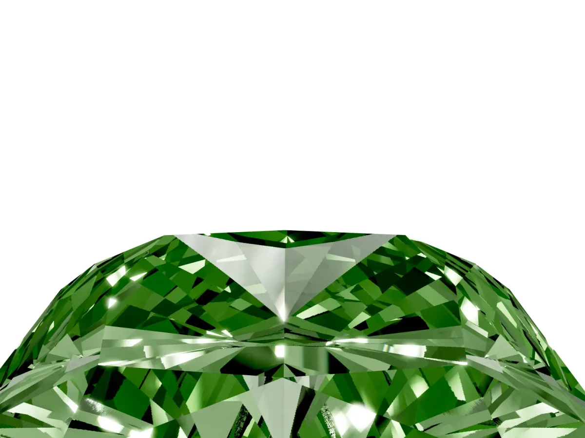 Fancy Green Radiant Cut Cut Pave Band Milgrain Solitaire Ring Silver