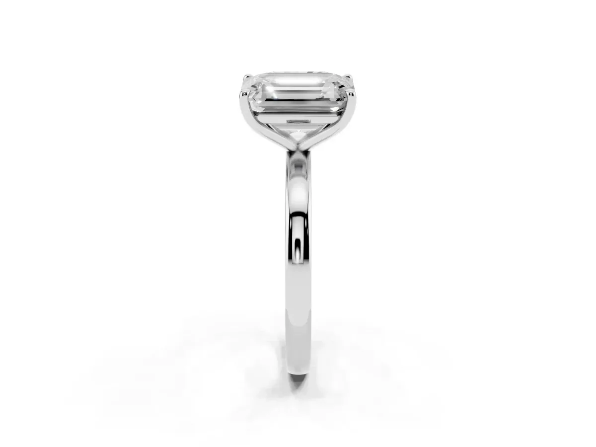 Radiant Cut and Emerald Cut Toi Moi Ring with Prong Setting Platinum