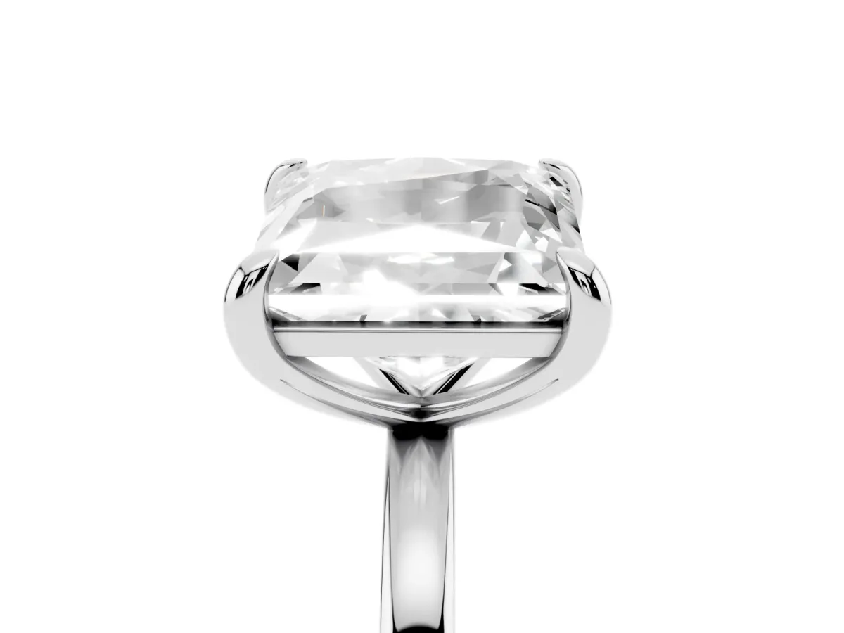 Oval and Princess Toi Moi Ring with Prong Setting and Plain Band Silver