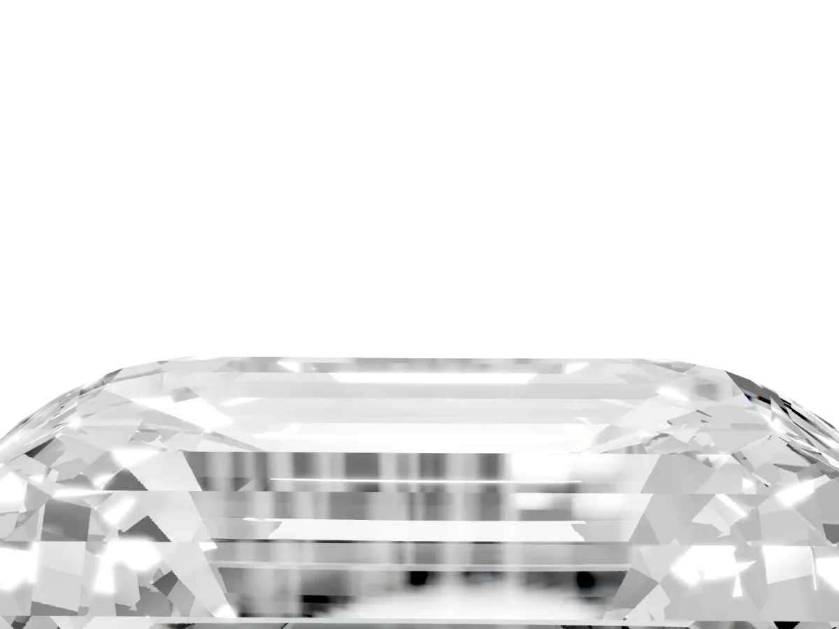 Emerald Cut Cut Pave Band Milgrain Solitaire Ring Platinum