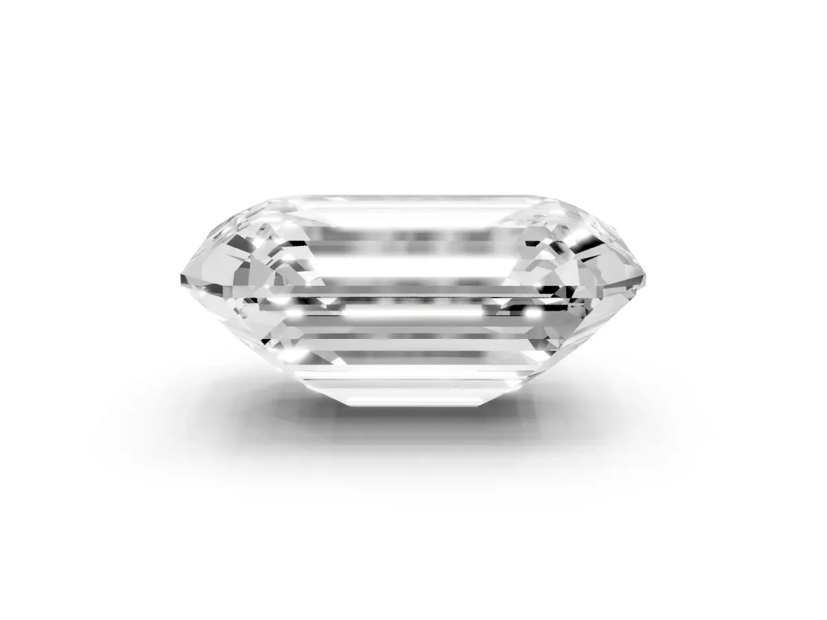Emerald Cut Solitaire Twist Band Six-Prong Setting Yellow gold
