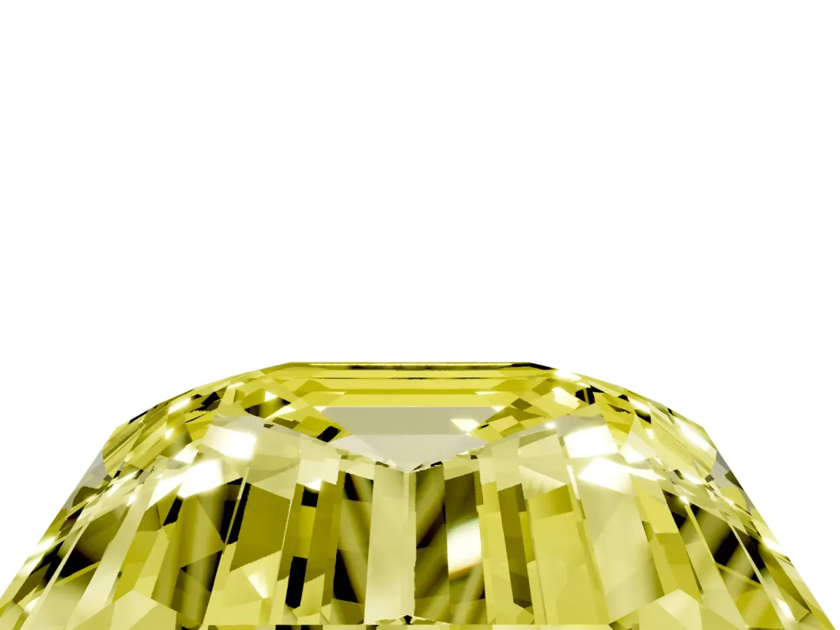 Fancy Yellow Emerald Cut Cut Pave Band Milgrain Solitaire Ring Rose gold