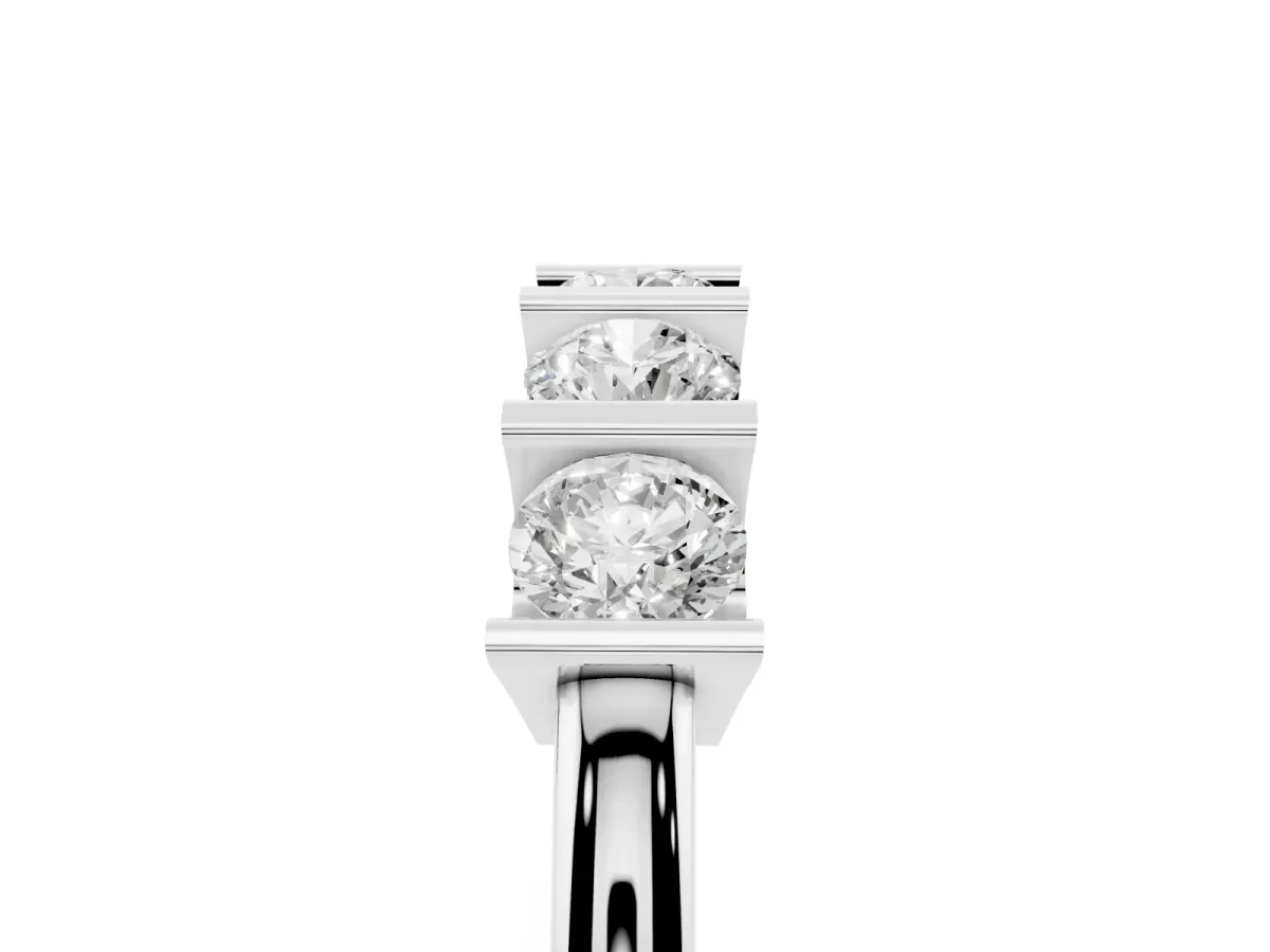 Channel-Set Round Diamond Five-Stone Band Platinum