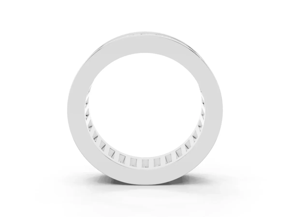 baguette Cut eternity band with channel set Silver