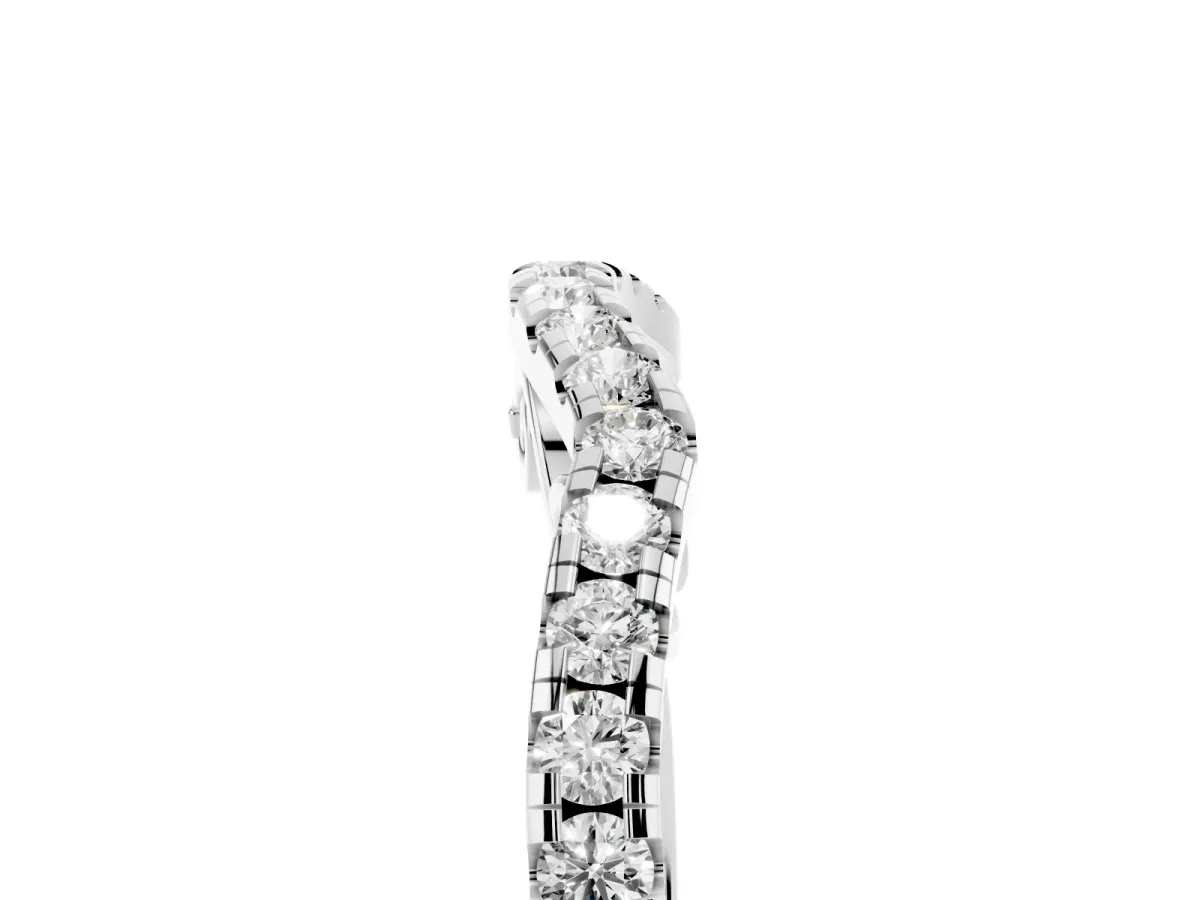 Curved Diamond Pavé Round Eternity Band with Shared Prong Setting White gold