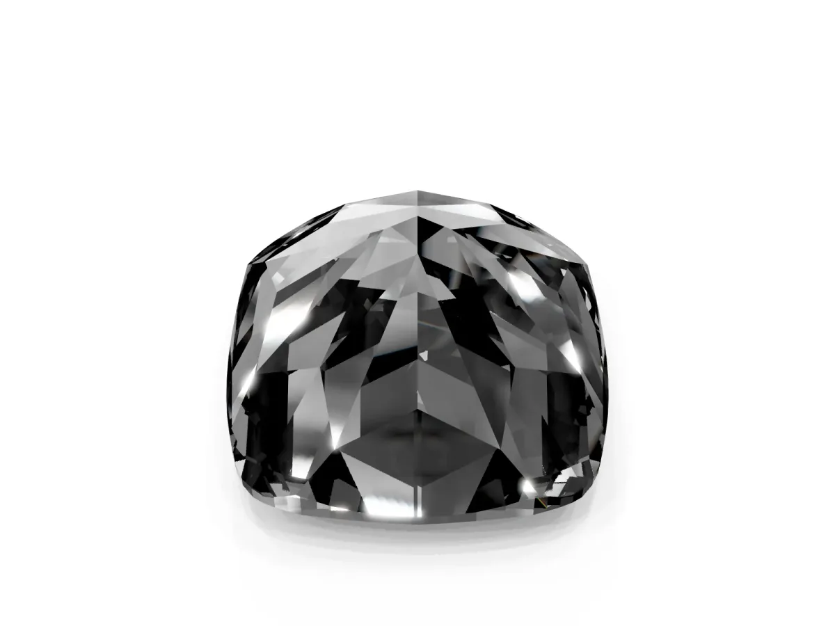 Fancy Black Cushion Cut Solitaire Engagement Ring with Cathedral Band and Four-Prong Setting Rose gold