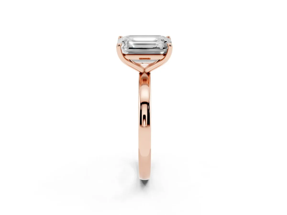 Heart Cut and Emerald Cut Toi Moi Ring with Prong Setting Rose gold