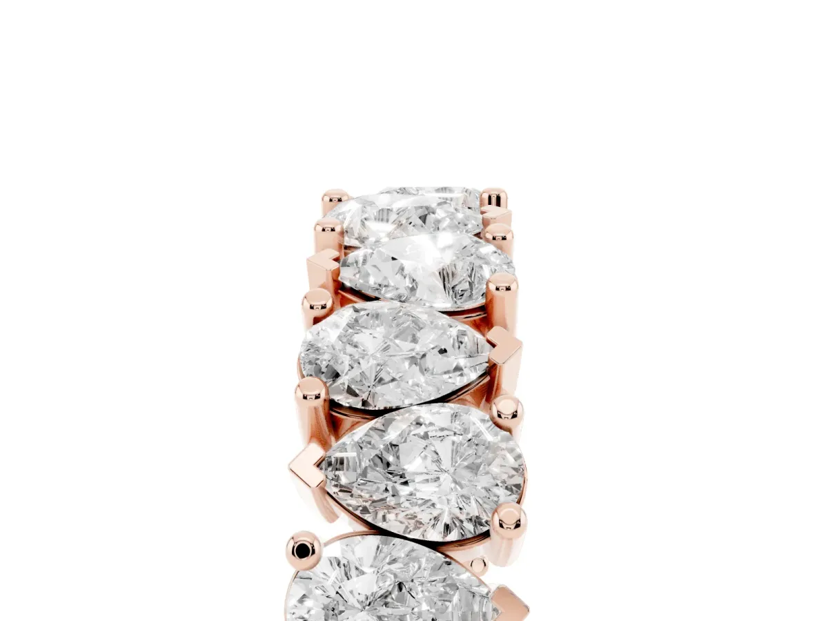 Pear Diamond Shared Prong Eternity Band Rose gold